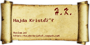 Hajda Kristóf névjegykártya